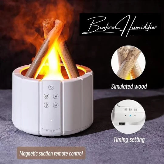 Bonfire Humidifier - Campfire Shape & Flame Light