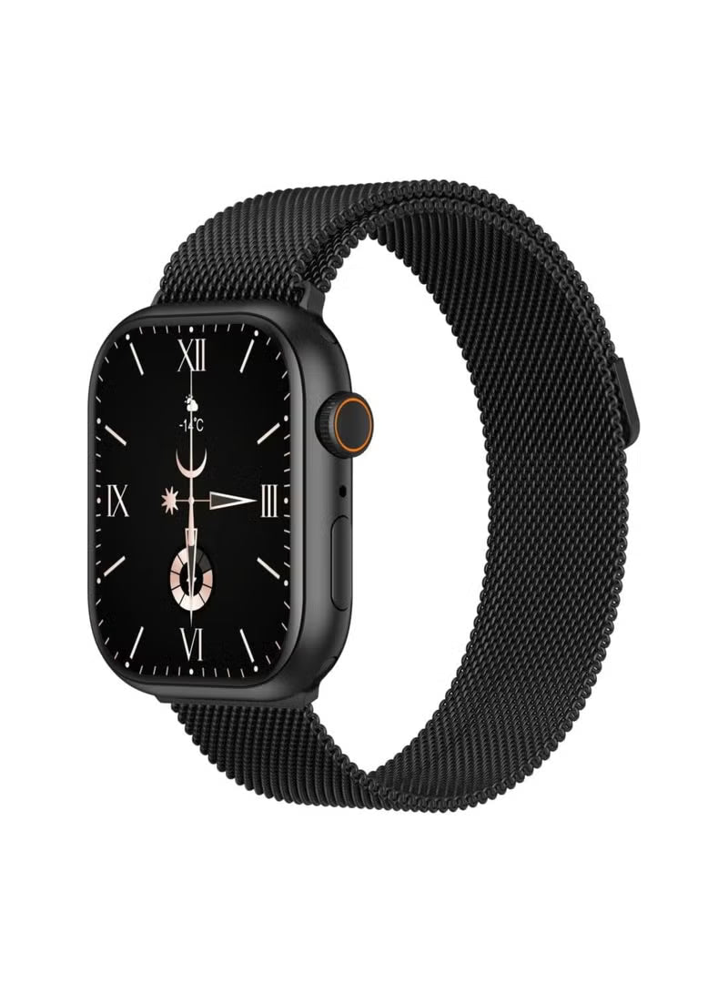 X22 Premium Quality Smart Watch with 3 Straps – Bluetooth Calling, Waterproof Fitness Tracker, Heart Rate Monitor, Business Smartwatch for Men & Women, Vacuum Plating – Black